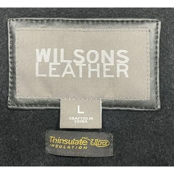 Wilsons Leather Black Leather Hooded Full-zip Coat Size L - Picture 5 of 15